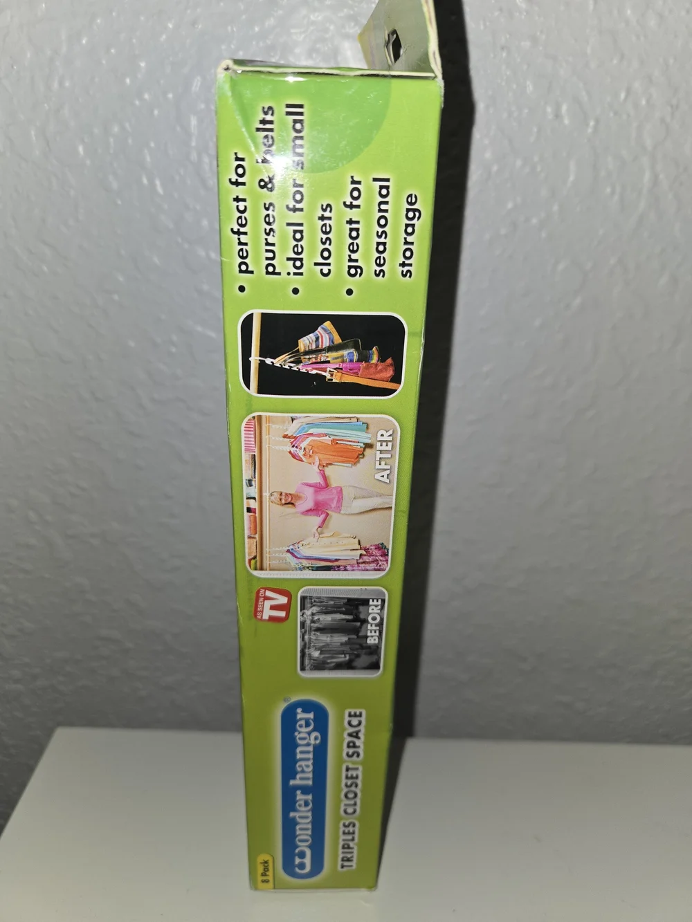 Wonder Hanger 8-Pack Space-Saving Closet Hangers - White